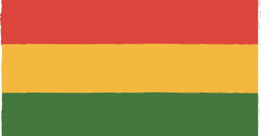 Red, yellow, and green horizontal stripes symbolizing Juneteenth.