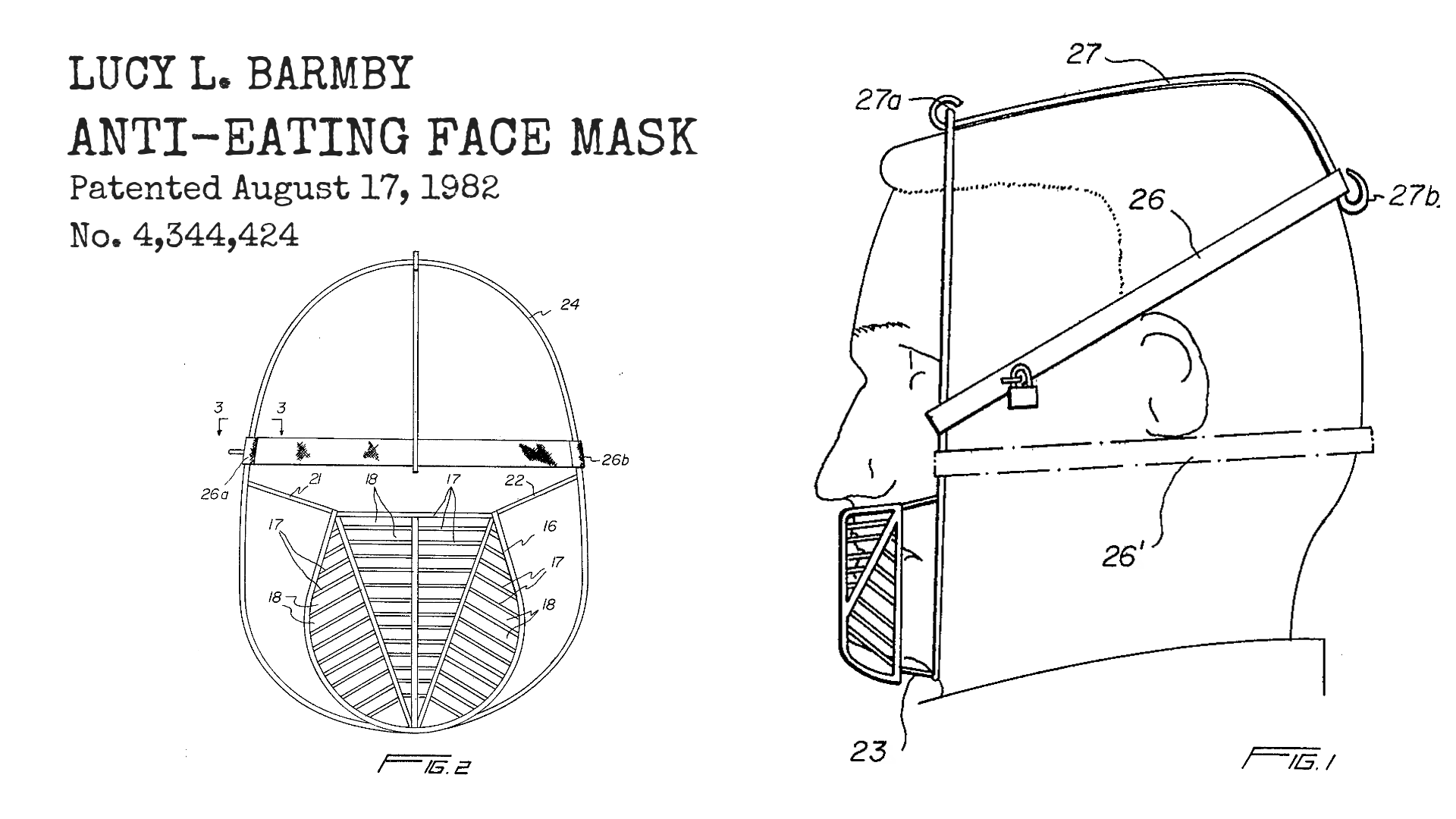 this image shows the patent for an anti-eating face mask